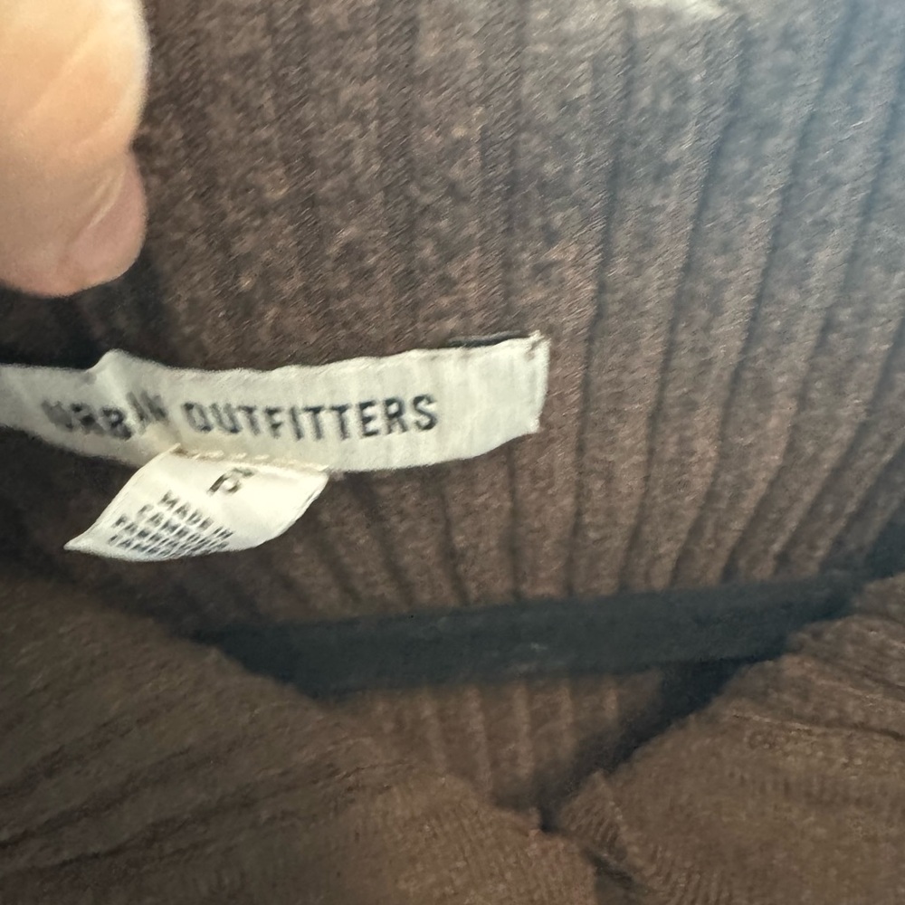 Brown Ribbed Button-Up Cardigan - Picture 3 of 4